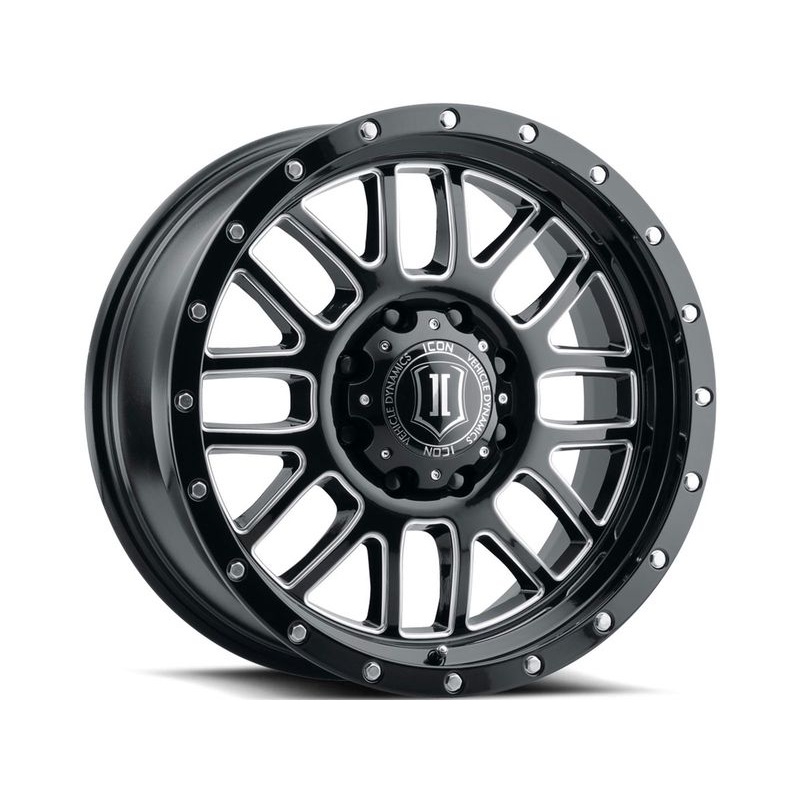 Icon Milled Gloss Black Alpha Wheels | RealTruck