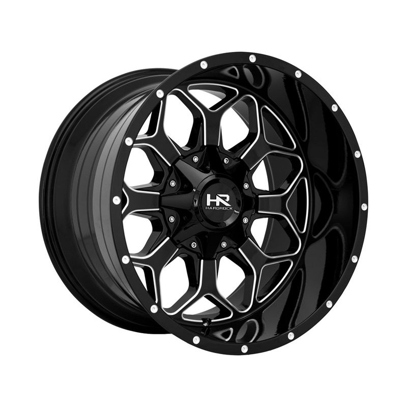 Hardrock Milled Gloss Black Indestructible Wheels | RealTruck