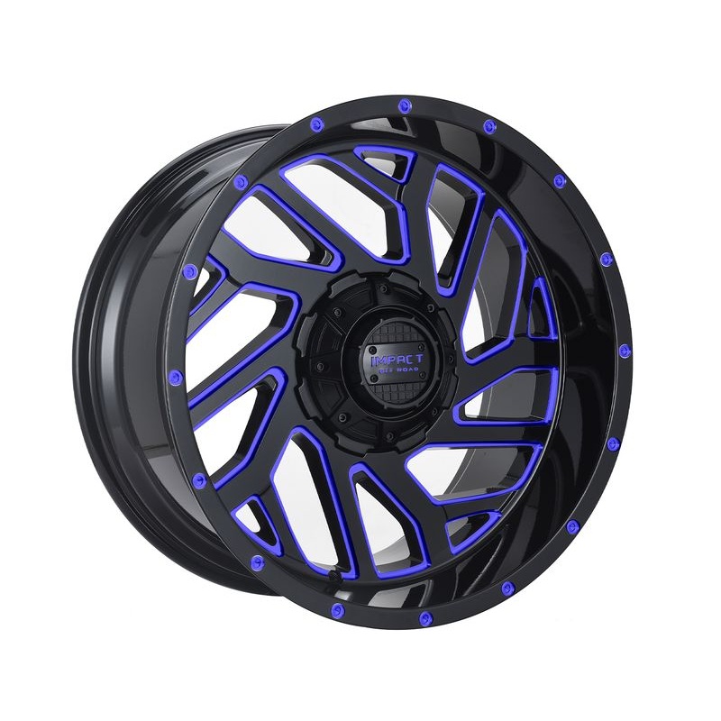 Impact Off-Road Gloss Black & Blue 823 Wheels | RealTruck