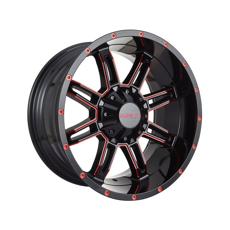 Impact Off-Road Gloss Black & Red 805 Wheels | RealTruck