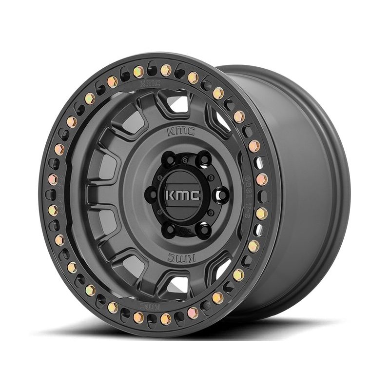 KMC Grey KM236 Tank Beadlock Wheels | RealTruck