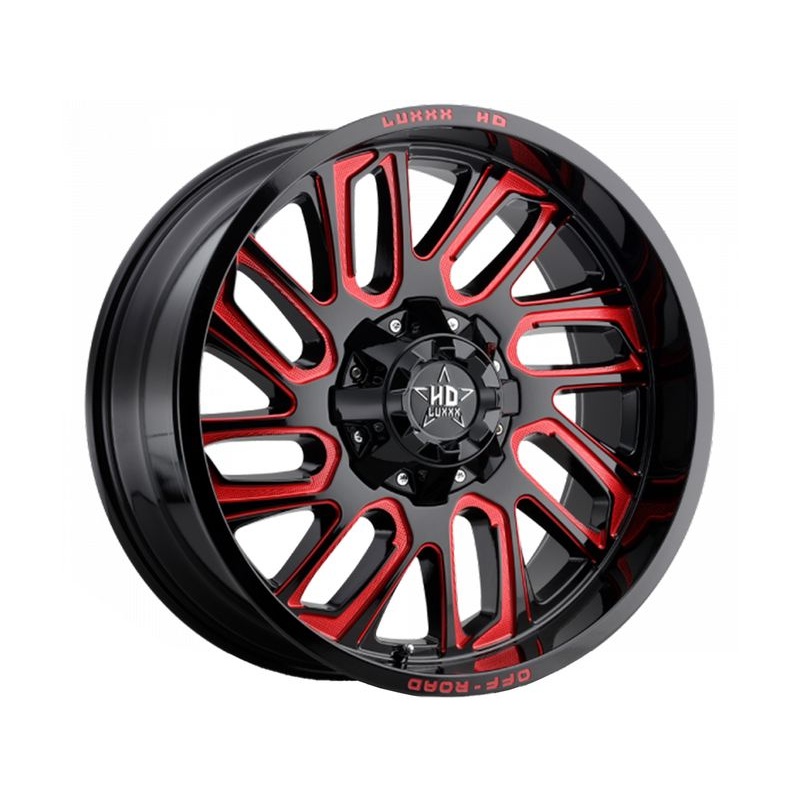 Luxxx HD Gloss Black & Red LHD18 Wheels | RealTruck