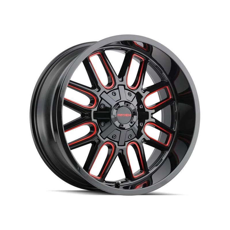 Mayhem Gloss Black & Red Cogent Wheels | RealTruck
