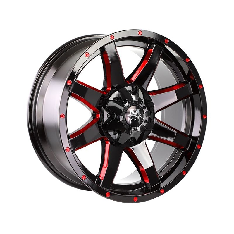 Off-Road Monster Black & Red M08 Wheels | RealTruck