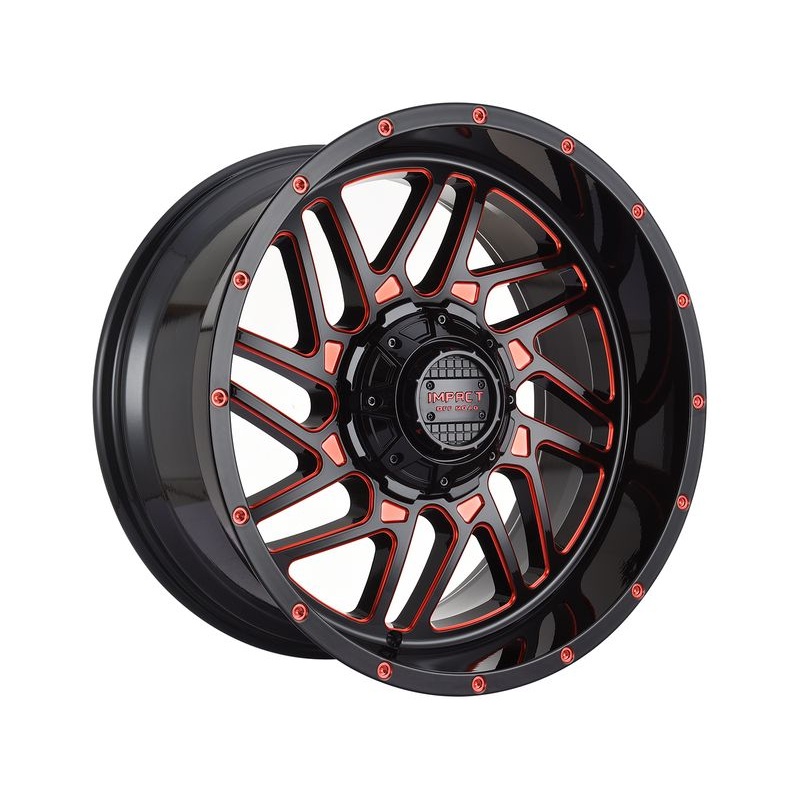 Impact Off-Road Gloss Black & Red 808 Wheels | RealTruck