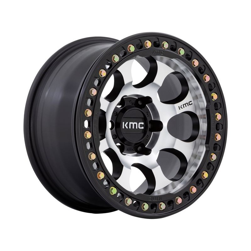 KMC Machined Matte Black KM237 Riot Beadlock Wheels | RealTruck
