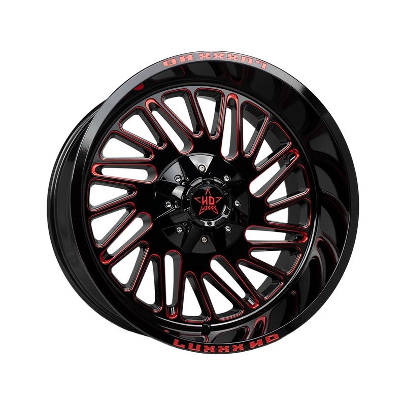 Luxxx HD Gloss Black & Red LHD19 Wheels | RealTruck