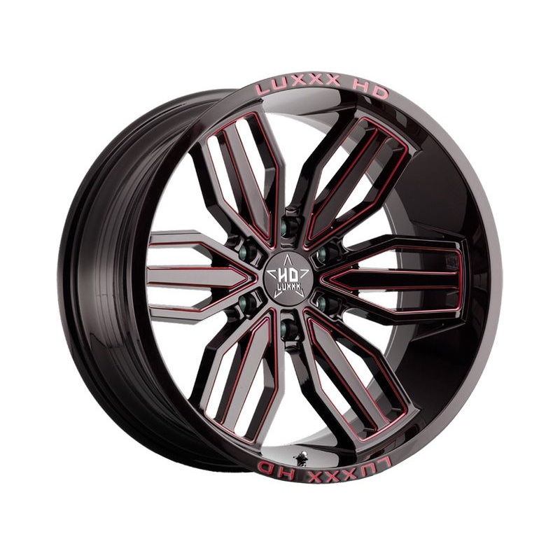 Luxxx HD Gloss Black & Red LHD21 Wheels | RealTruck