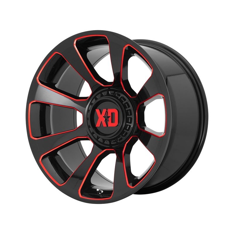 XD Series Milled Gloss Black & Red XD854 Reactor Wheels | RealTruck