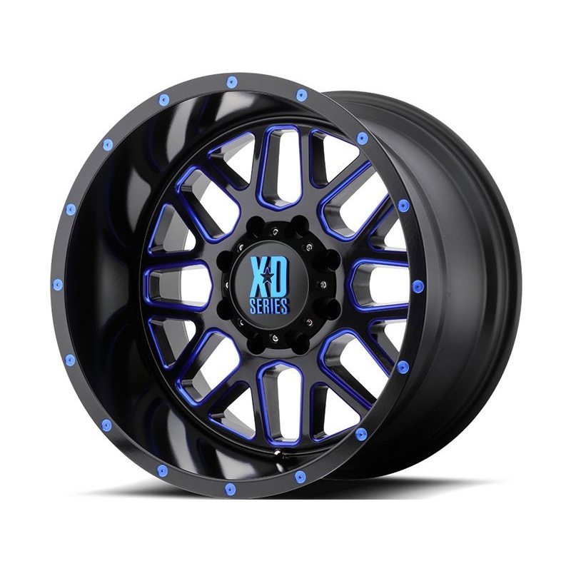 XD Series Milled Matte Black & Blue XD820 Grenade Wheels | RealTruck