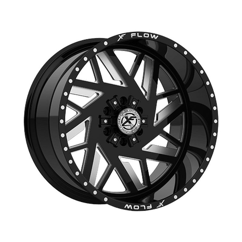 XF Flow Offroad Milled Gloss Black XFX-306 Wheels | RealTruck