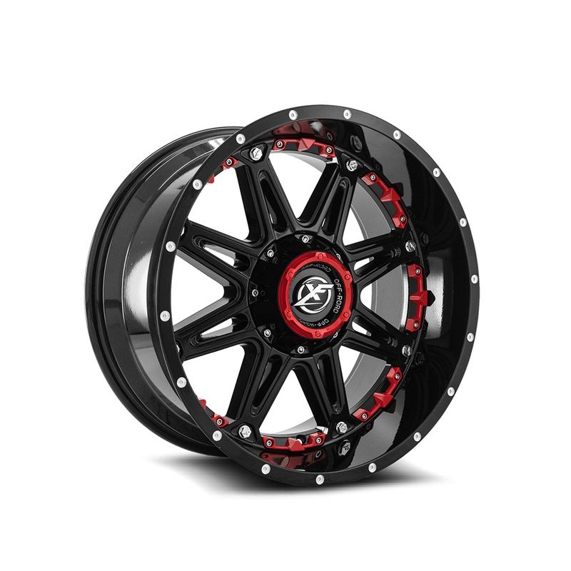 XF Offroad Gloss Black & Red XF-217 Wheels | RealTruck