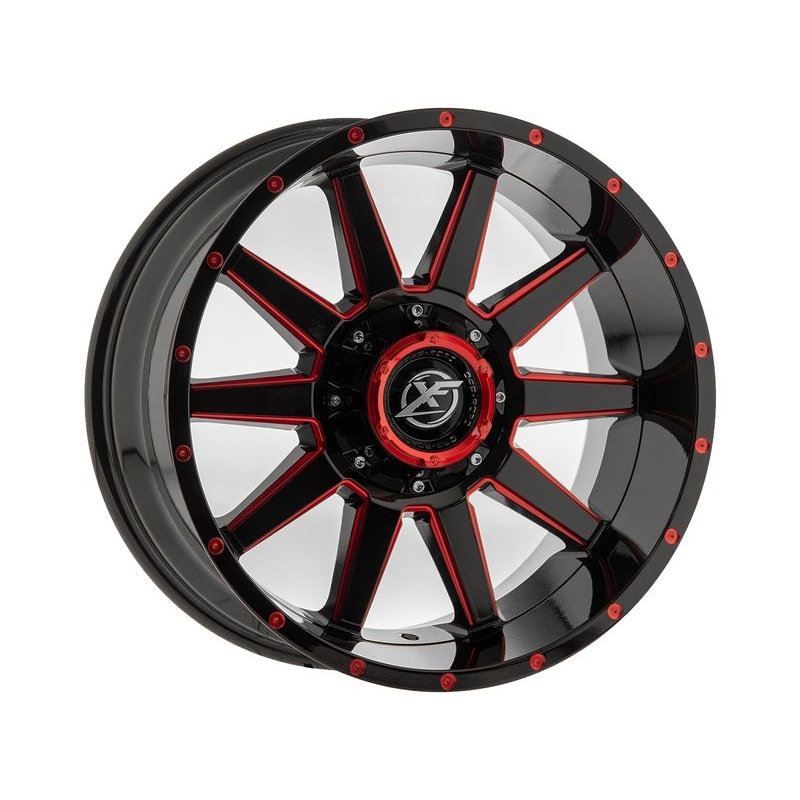 XF Offroad Gloss Black & Red XF-219 Wheels | RealTruck