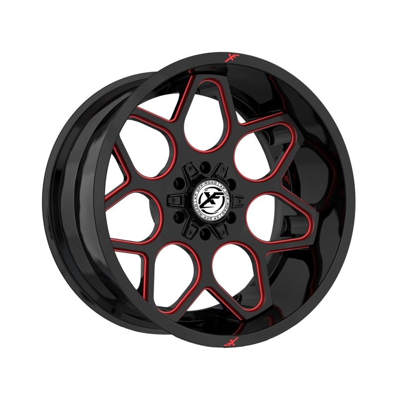 XF Offroad Gloss Black & Red XF-233 Wheels | RealTruck
