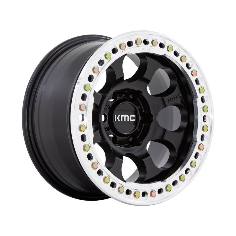 KMC Matte Black KM237 Riot Beadlock Wheels | RealTruck