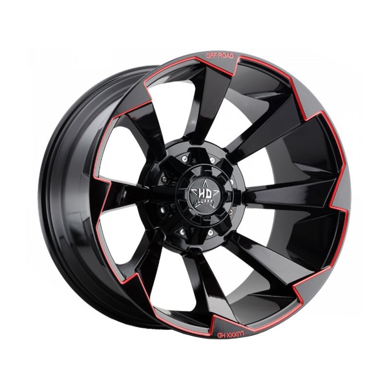 Luxxx HD Gloss Black & Red LHD16 Wheels | RealTruck