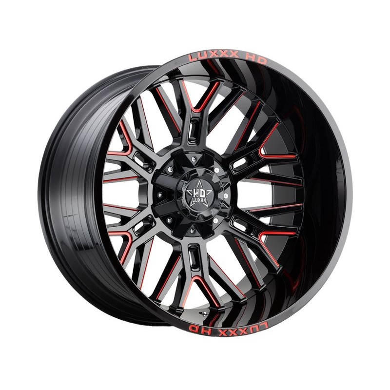 Luxxx HD Gloss Black & Red LHD25 Wheels | RealTruck
