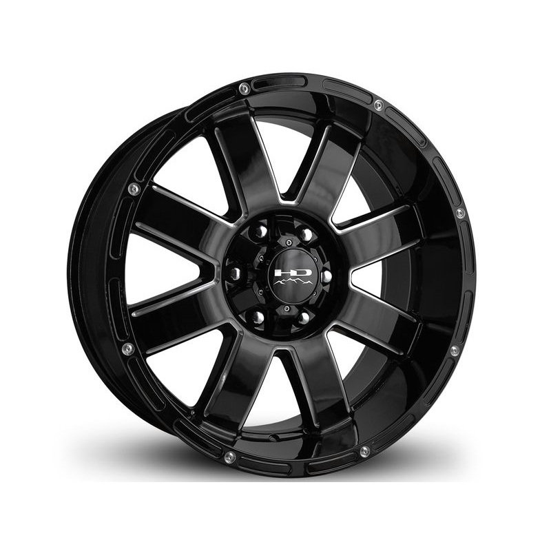 HD Off-Road Milled Gloss Black 8-Point Wheels | RealTruck