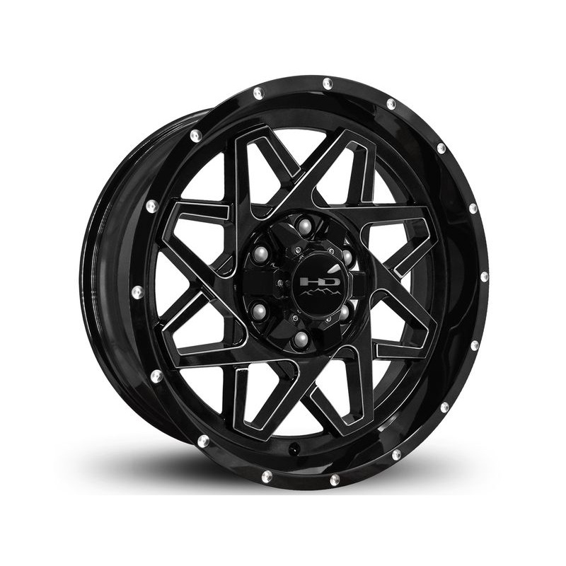 HD Off-Road Milled Gloss Black Gridlock Wheels | RealTruck
