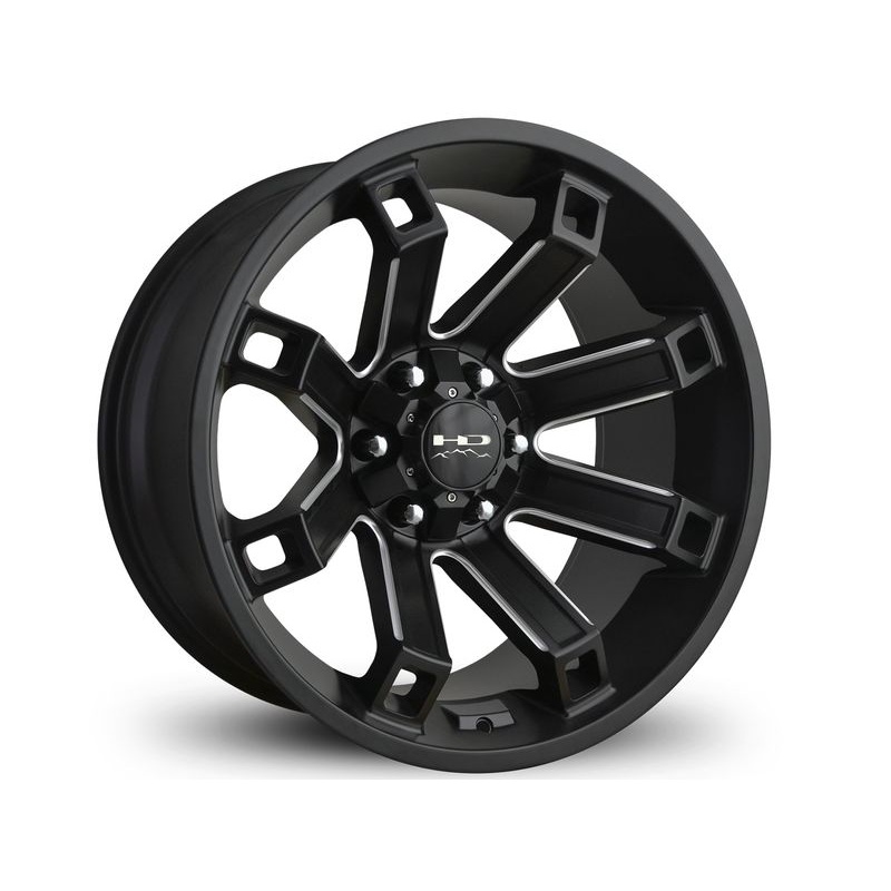 HD Off-Road Milled Matte Black Hollow Point Wheels | RealTruck