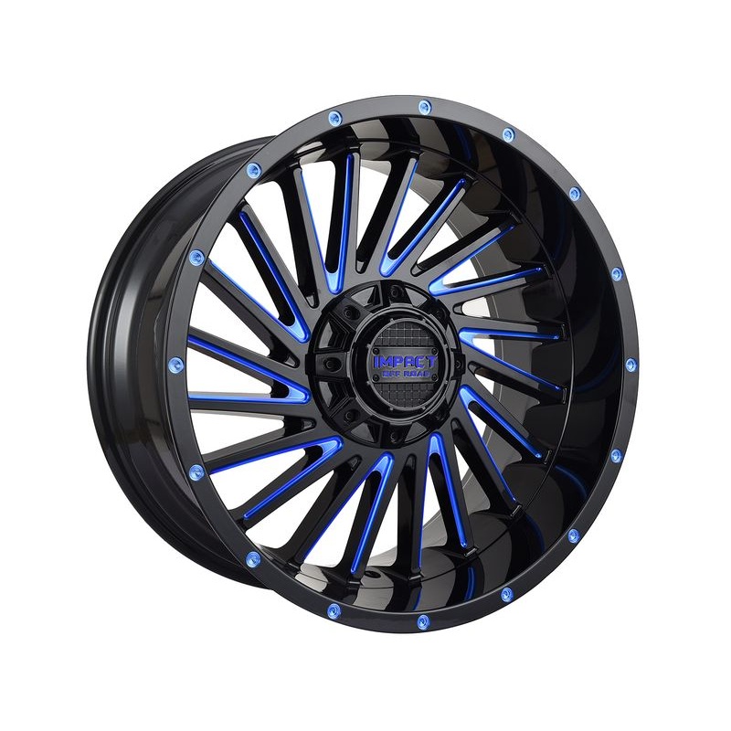 Impact Off-Road Gloss Black & Blue 812 Wheels | RealTruck