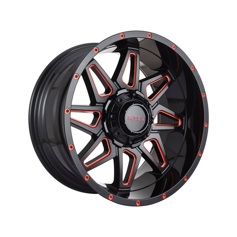 Impact Off-Road Gloss Black & Red 807 Wheels | RealTruck