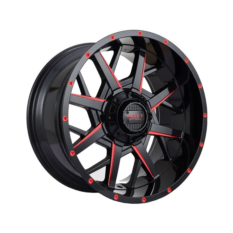 Impact Off-Road Gloss Black & Red 815 Wheels | RealTruck