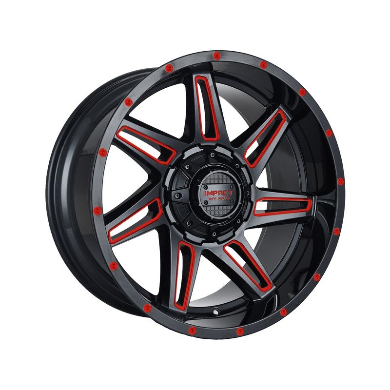 Impact Off-Road Gloss Black & Red 820 Wheels | RealTruck