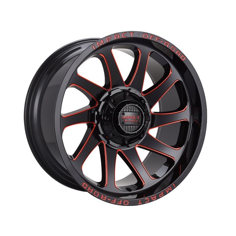 Impact Off-Road Gloss Black & Red 825 Wheels | RealTruck