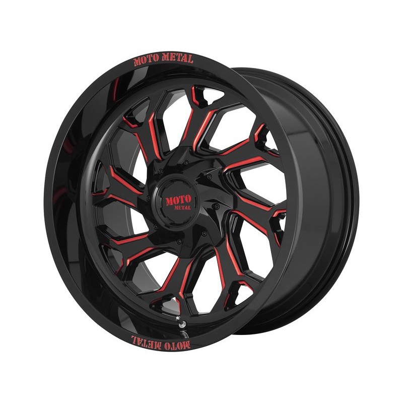 Moto Metal Milled Gloss Black & Red MO999 Wheels | RealTruck