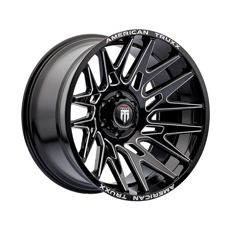 American Truxx Milled Gloss Black AT-1919 Evolution Wheels | RealTruck