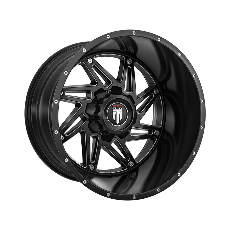 American Truxx Milled Matte Black AT-165 Warrior Wheels | RealTruck