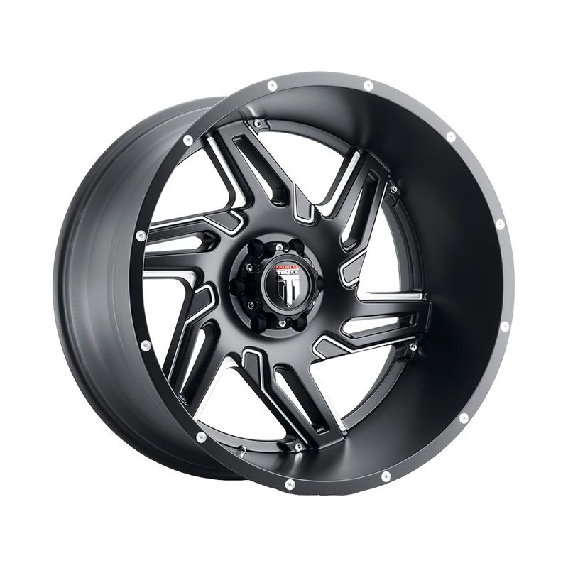 American Truxx Milled Matte Black AT-186 Spurs Wheels | RealTruck