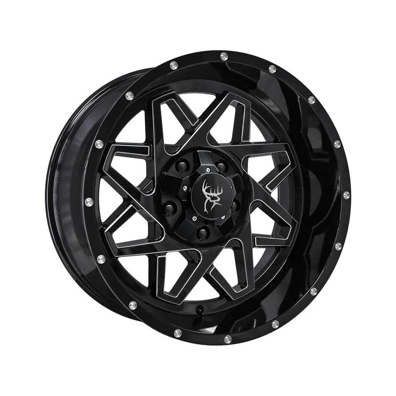 Buck Commander Milled Gloss Black Gridlock Wheels | RealTruck