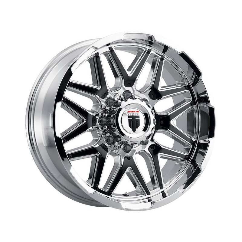American Truxx Chrome & Black Inserts AT-151 Grind Wheels | RealTruck