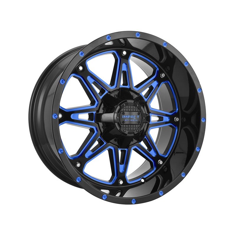 Impact Off-Road Gloss Black & Blue 810 Wheels | RealTruck