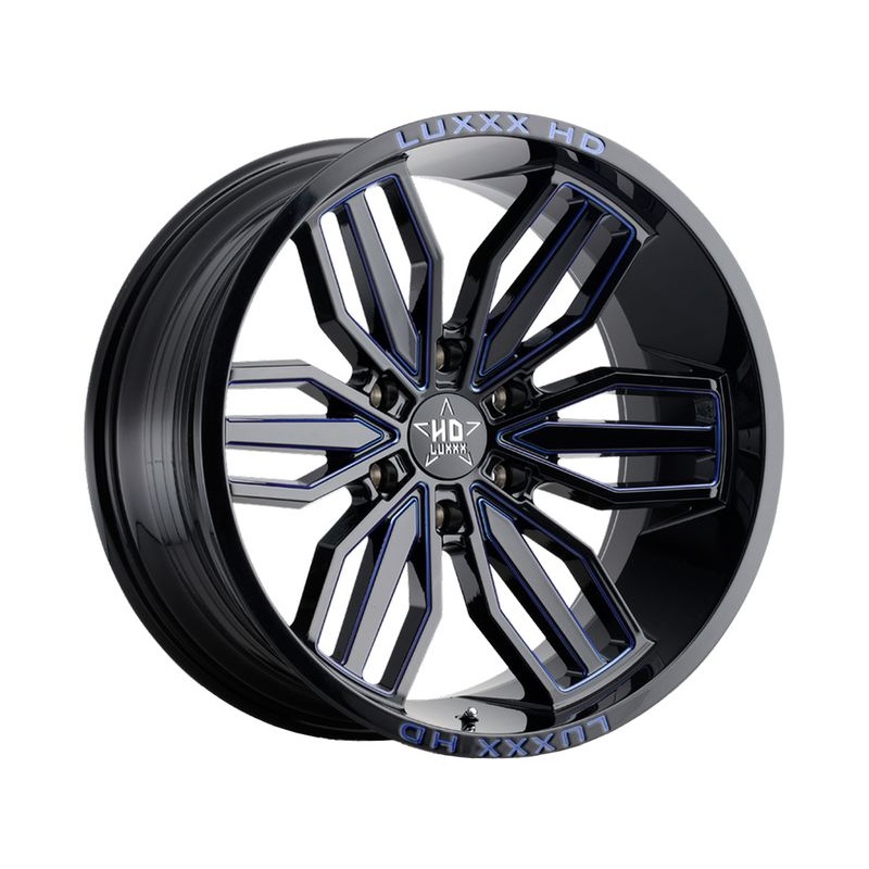 Luxxx HD Gloss Black & Blue LHD21 Wheels | RealTruck