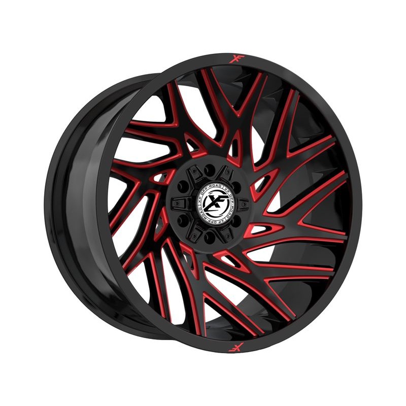 XF Offroad Gloss Black & Red XF-229 Wheels | RealTruck