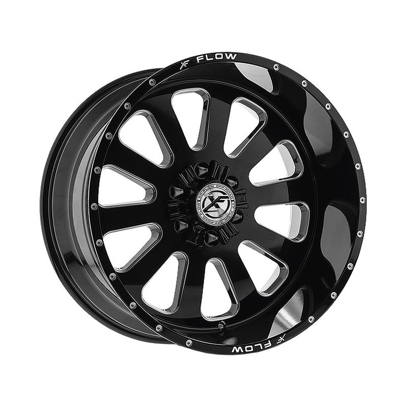 XF Flow Offroad Milled Gloss Black XFX-302 Wheels | RealTruck