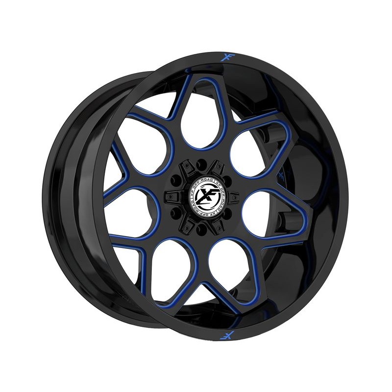 XF Offroad Gloss Black & Blue XF-233 Wheels | RealTruck
