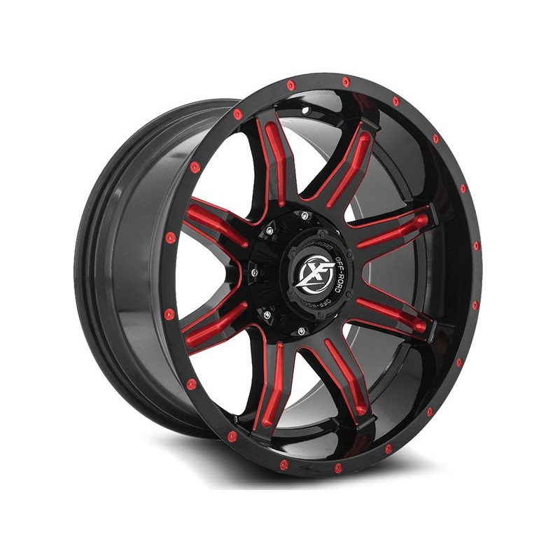 XF Offroad Gloss Black & Red XF-215 Wheels | RealTruck