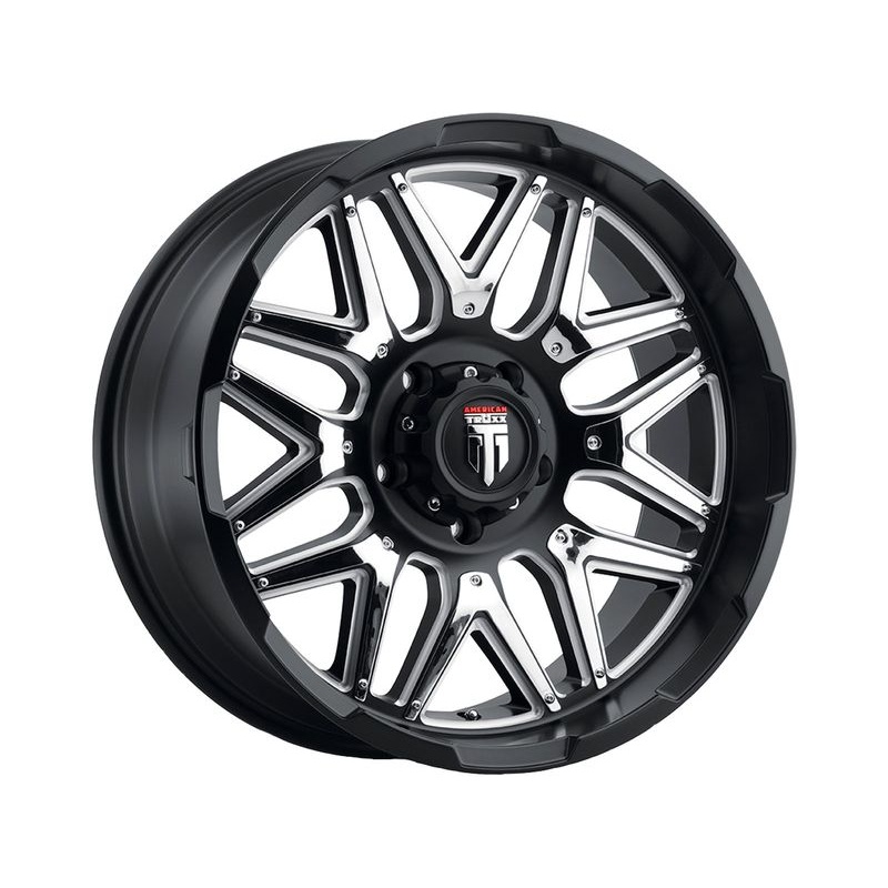 American Truxx Milled Matte Black & Chrome Inserts AT-151 Grind Wheels | RealTruck
