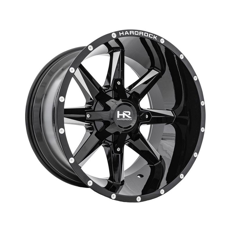 Hardrock Milled Gloss Black Hardcore Wheels | RealTruck