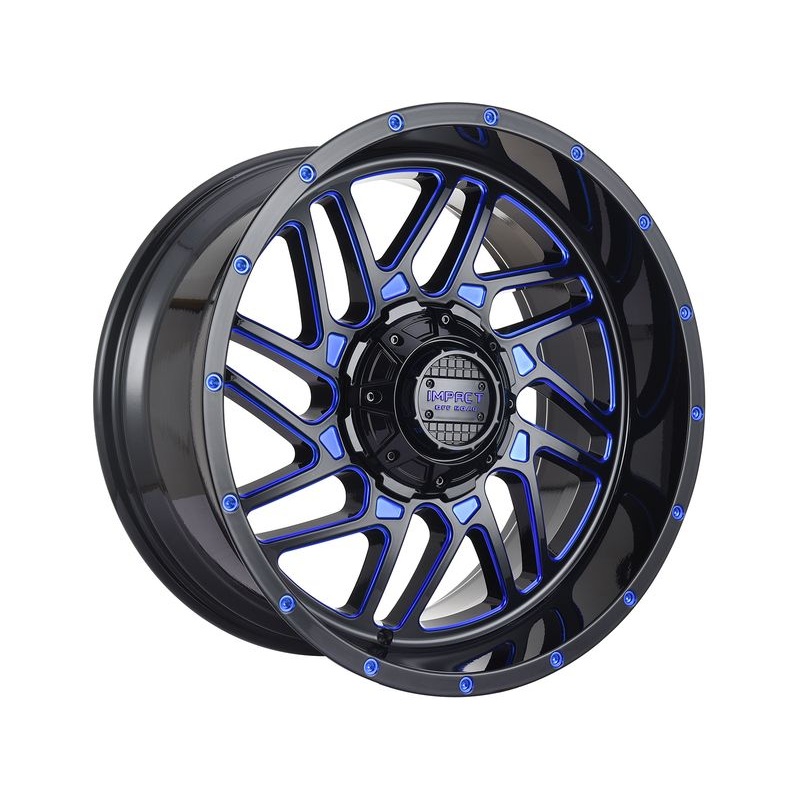 Impact Off-Road Gloss Black & Blue 808 Wheels | RealTruck