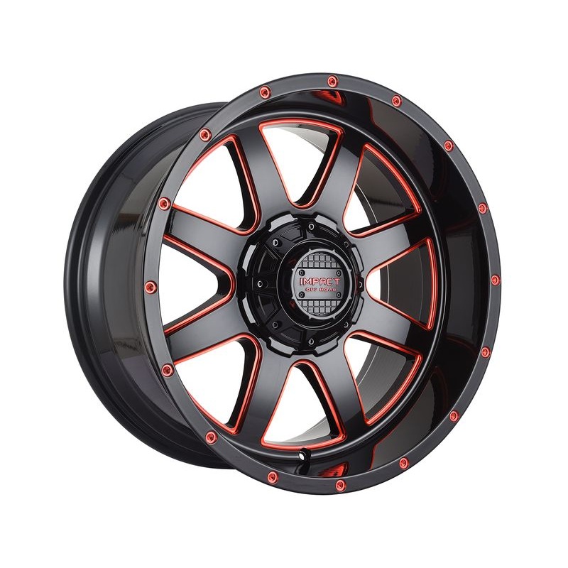 Impact Off-Road Gloss Black & Red 804 Wheels | RealTruck