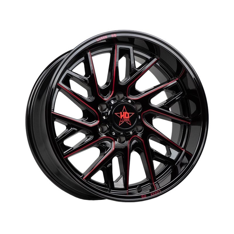 Luxxx HD Gloss Black & Red LHD29 Wheels | RealTruck