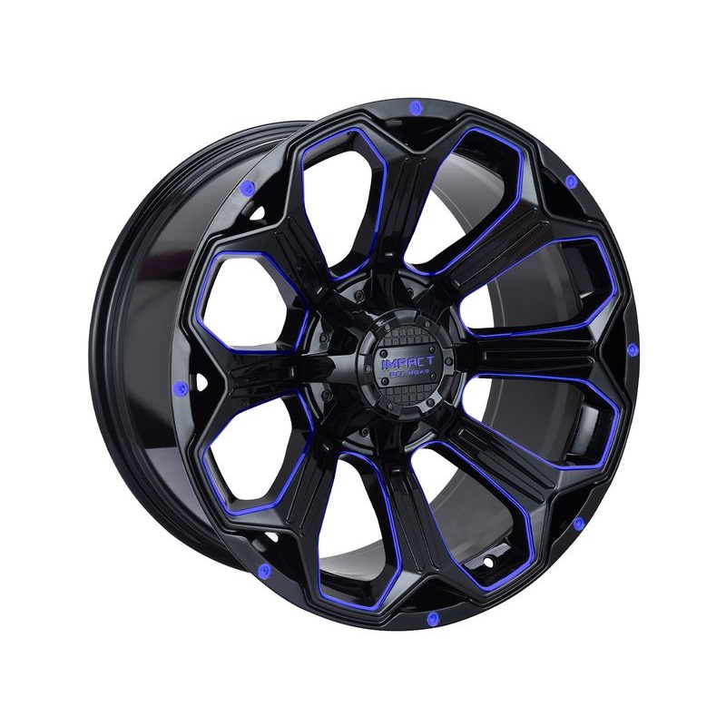 Impact Off-Road Gloss Black & Blue 817 Wheels | RealTruck