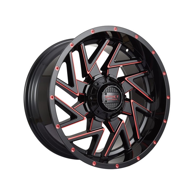 Impact Off-Road Gloss Black & Red 809 Wheels | RealTruck