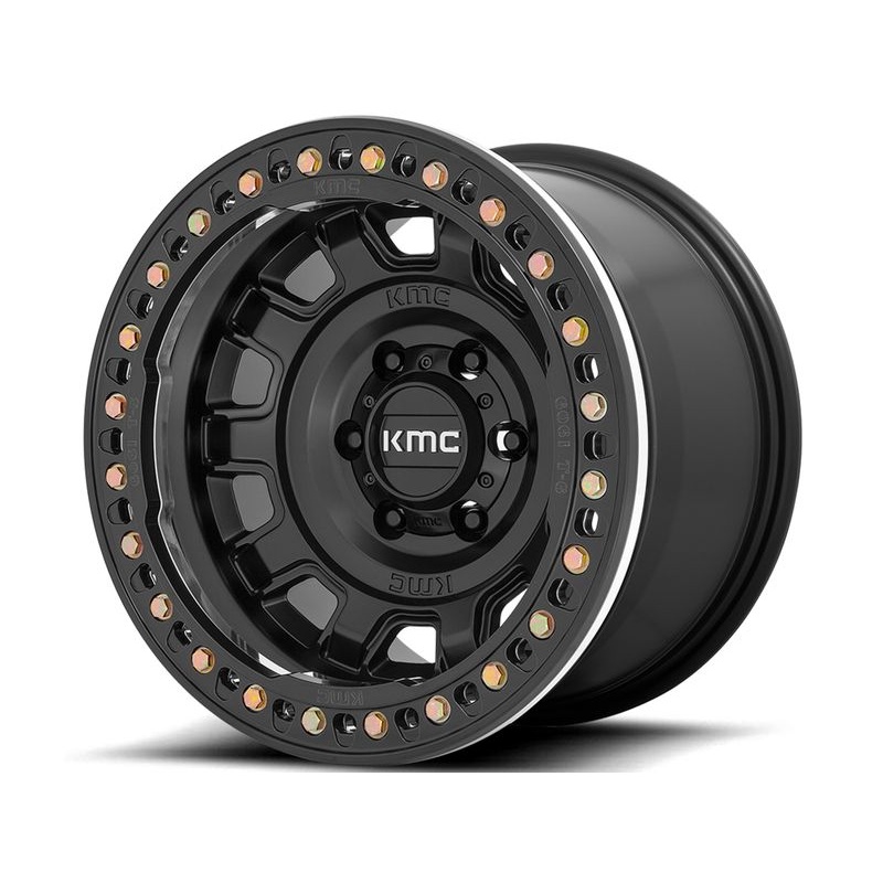KMC Matte Black KM236 Tank Beadlock Wheels | RealTruck
