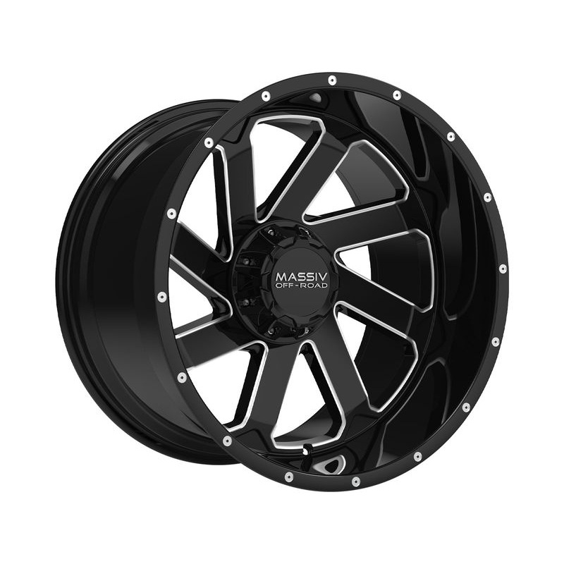 Massiv Off-Road Milled Gloss Black OR-4 Wheels | RealTruck